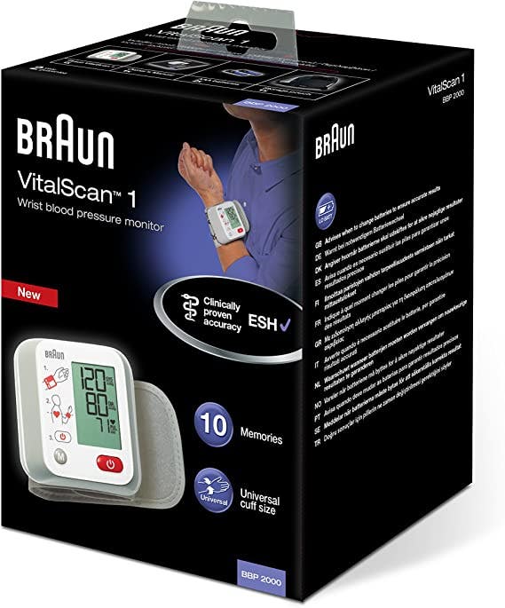 

Braun Vitalscan 1 Bbp2000 Automatic Wrist Blood Pressure Monitor, White