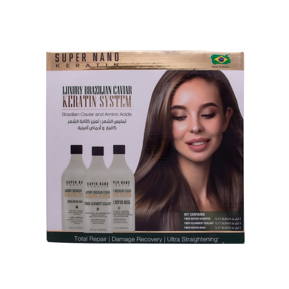 

Super Nano Keratin Luxury Caviar Brazilian Kera Kit | 3x1 Ltr, White